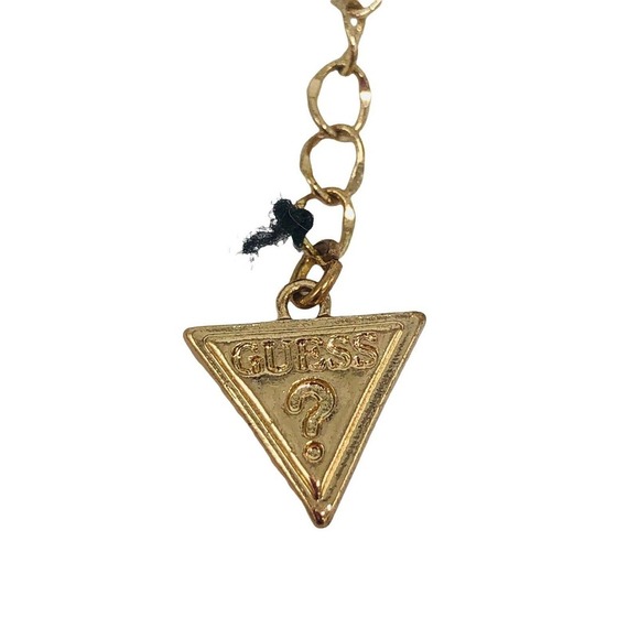 GUESS Knotted Rope Chain Lariat with Tassel Y-Shaped Necklace Gold Black Twist - Picture 3 of 7